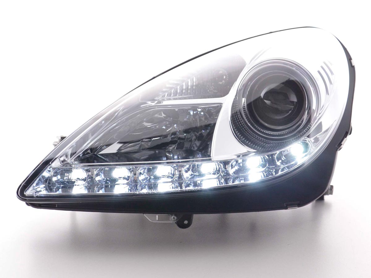 Scheinwerfer Set Daylight LED Tagfahrlicht Mercedes SLK R171 chrom 04-11 Scheinwerfer Set Daylight LED Tagfahrlicht Mercedes SLK R171 chrom 04-11